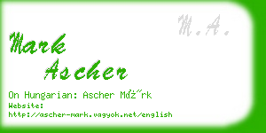mark ascher business card